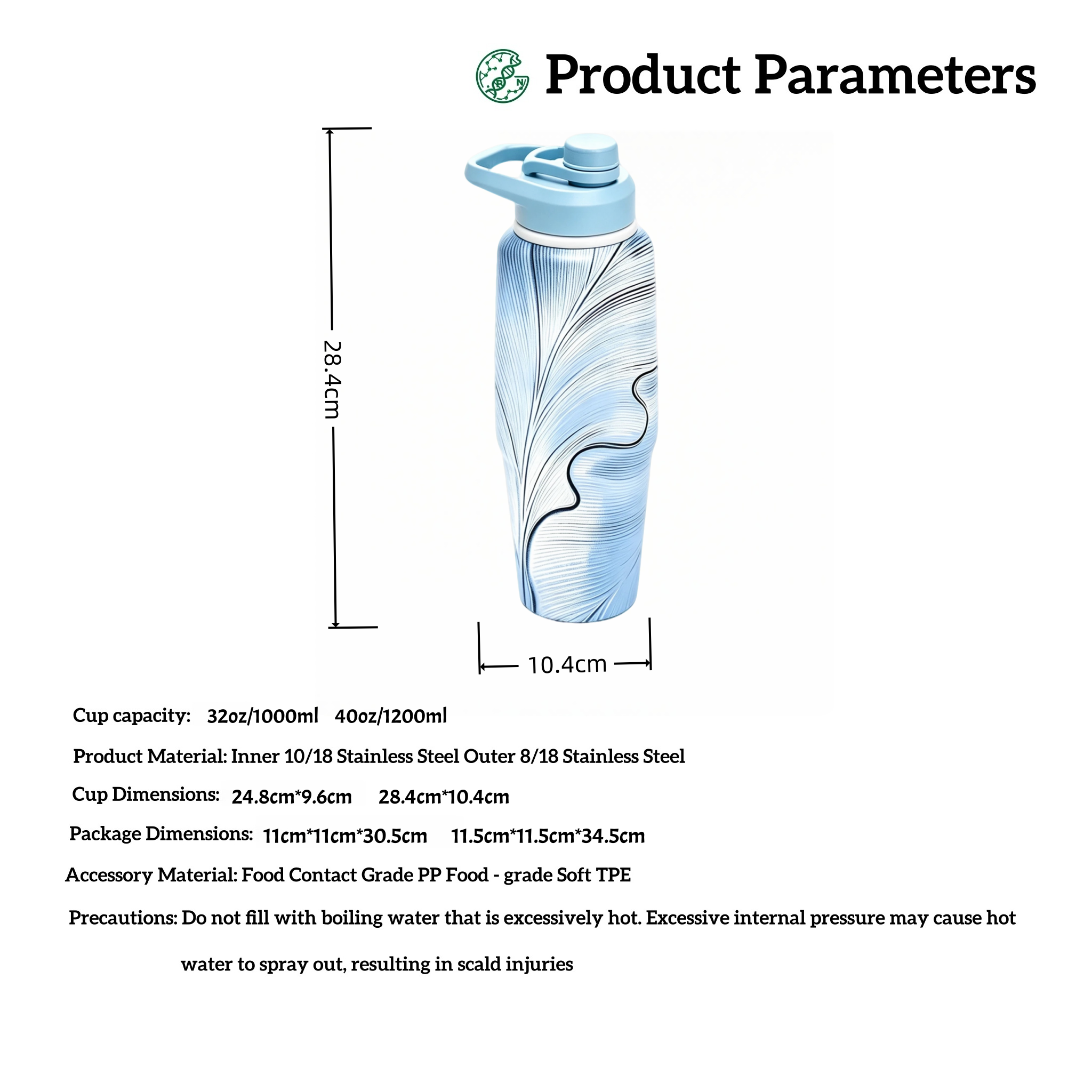 Vacuum Insulated Stainless Steel Water Bottle with Flip Straw Lid – Leakproof Sports Water Bottle for Gym, Travel, Hiking & Daily Hydration