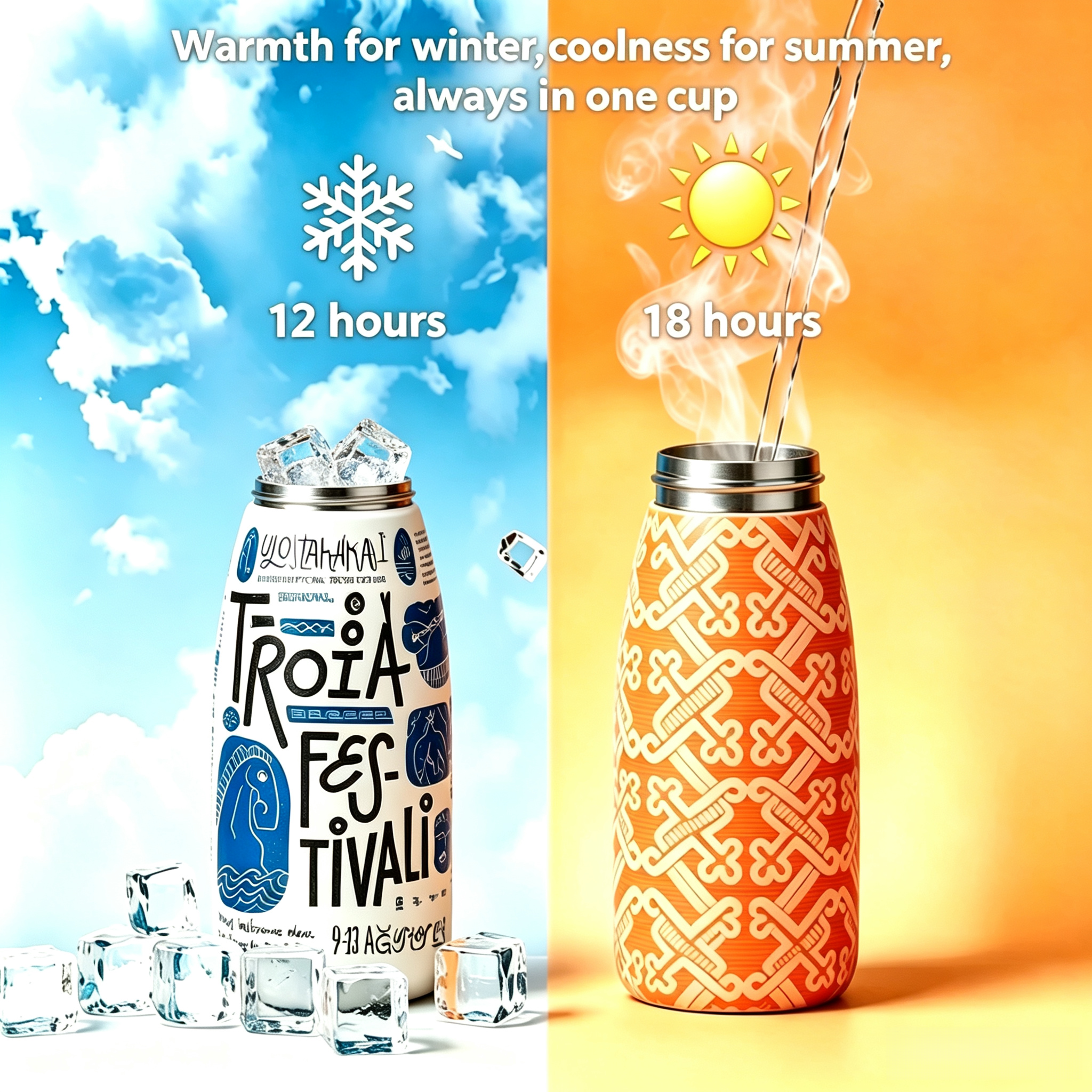 23oz Kids Stainless Steel Insulated Water Bottle with Handle – 660ml Leakproof Vacuum Water Bottle, BPA-Free Straw Bottle, Cute Cow Thermal Flask for School, Travel & Outdoor