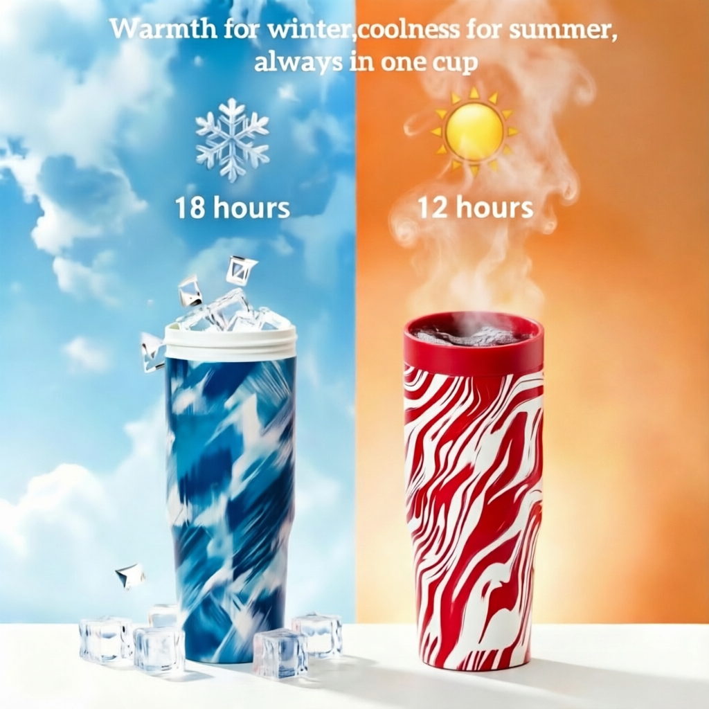 Leopard Print Stainless Steel Insulated Water Bottle with Carry Handle – Leakproof Vacuum Thermal Travel Mug, BPA-Free Reusable Sports Water Bottle for Gym, Office & Travel