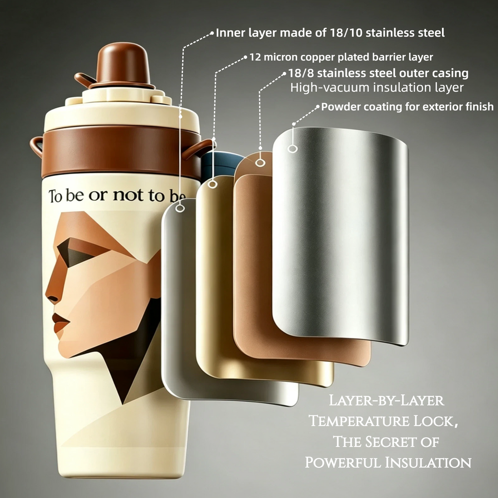4-in-1 Rotating Multi-Flavor Tumbler with Ice Compartment | Insulated Travel Cup