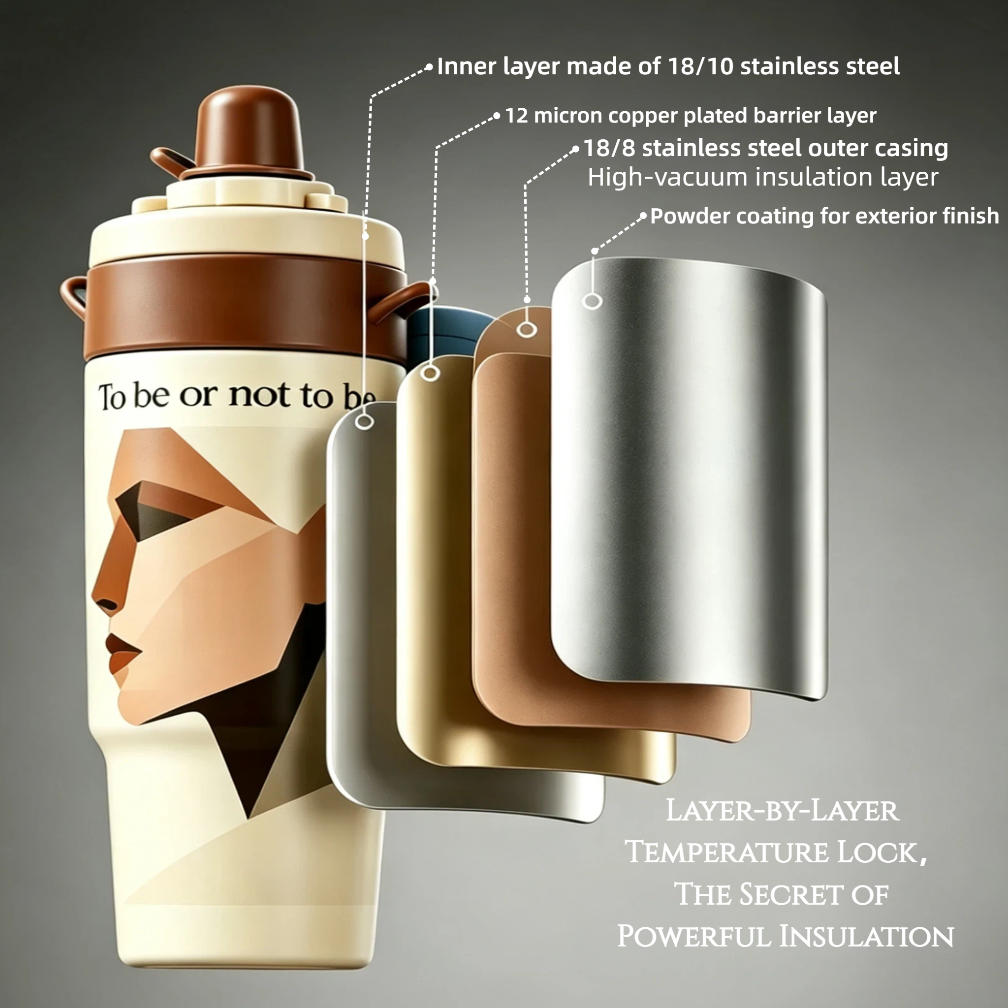 4-in-1 Rotating Multi-Flavor Tumbler with Ice Compartment | Insulated Travel Cup