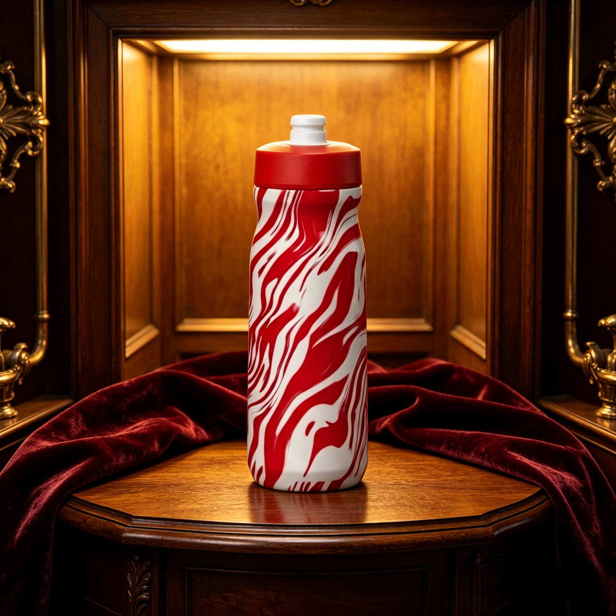 Red Swirl Leak-Proof Sports Water Bottle – BPA-Free Reusable Gym & Travel Water Bottle | Lightweight Fitness Hydration Bottle