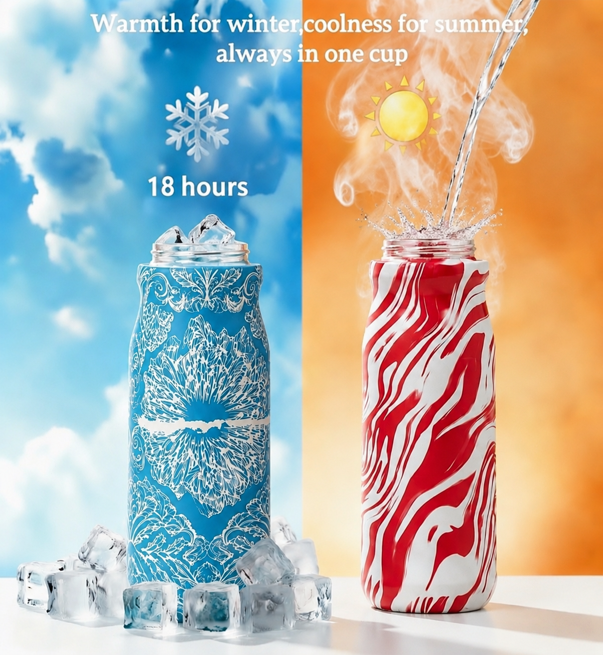 Red Swirl Leak-Proof Sports Water Bottle – BPA-Free Reusable Gym & Travel Water Bottle | Lightweight Fitness Hydration Bottle