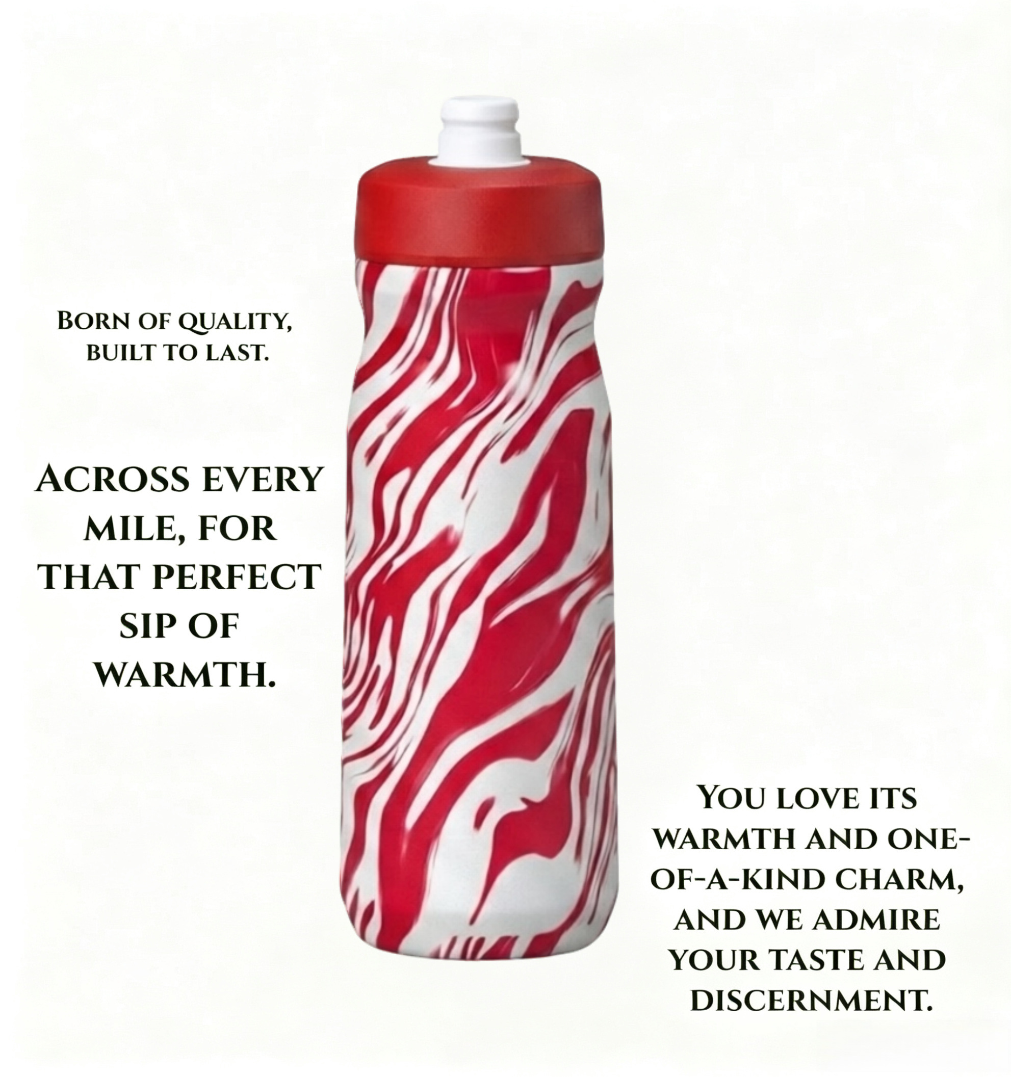 Red Swirl Leak-Proof Sports Water Bottle – BPA-Free Reusable Gym & Travel Water Bottle | Lightweight Fitness Hydration Bottle