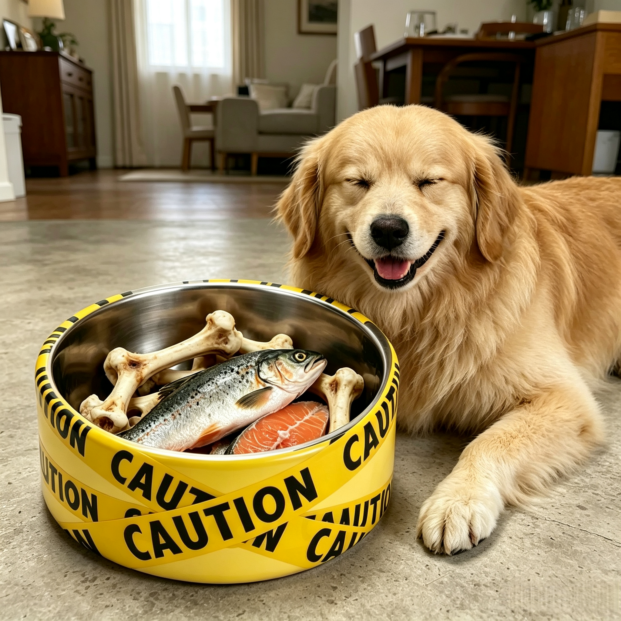 Stainless Steel Pet Bowl – Non-Slip Dog & Cat Food Water Bowl, Durable Pet Feeding Dish with Caution Print for Small, Medium & Large Pets