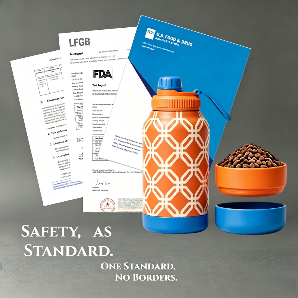 3-in-1 Stainless Steel Insulated Water Bottle with Dog Food Bowl – Large Capacity Human & Pet Travel Flask for Hot & Cold Drinks