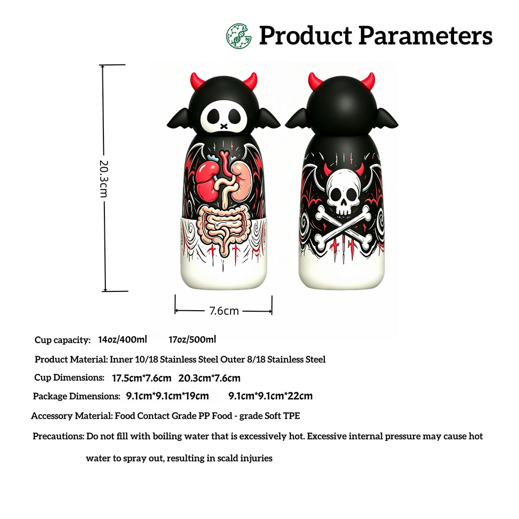 107#Halloween Soccer Water Bottle with Football Lid | Insulated Sports Tumbler for Kids & Fans