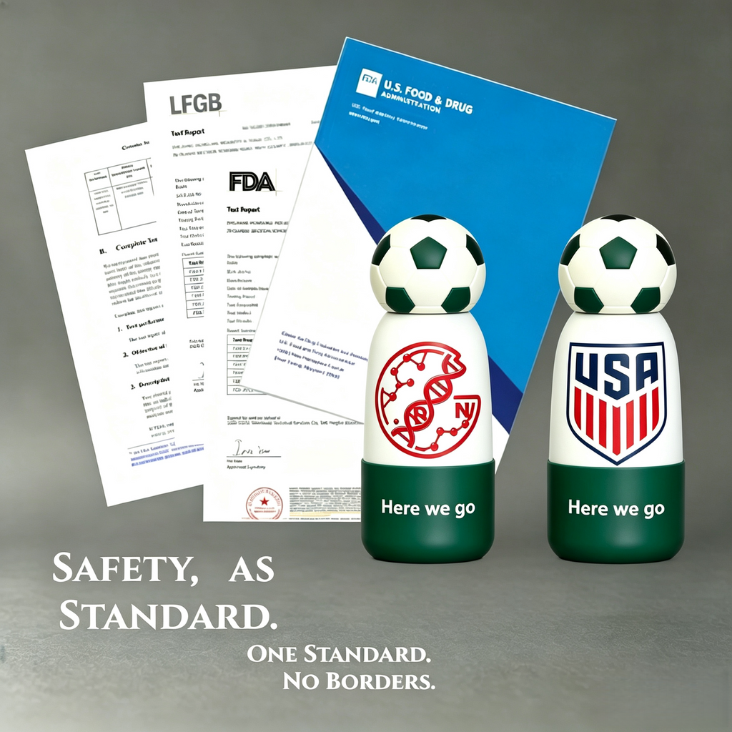 Soccer Water Bottle with Football Lid | Insulated Sports Tumbler for Kids & Fans
