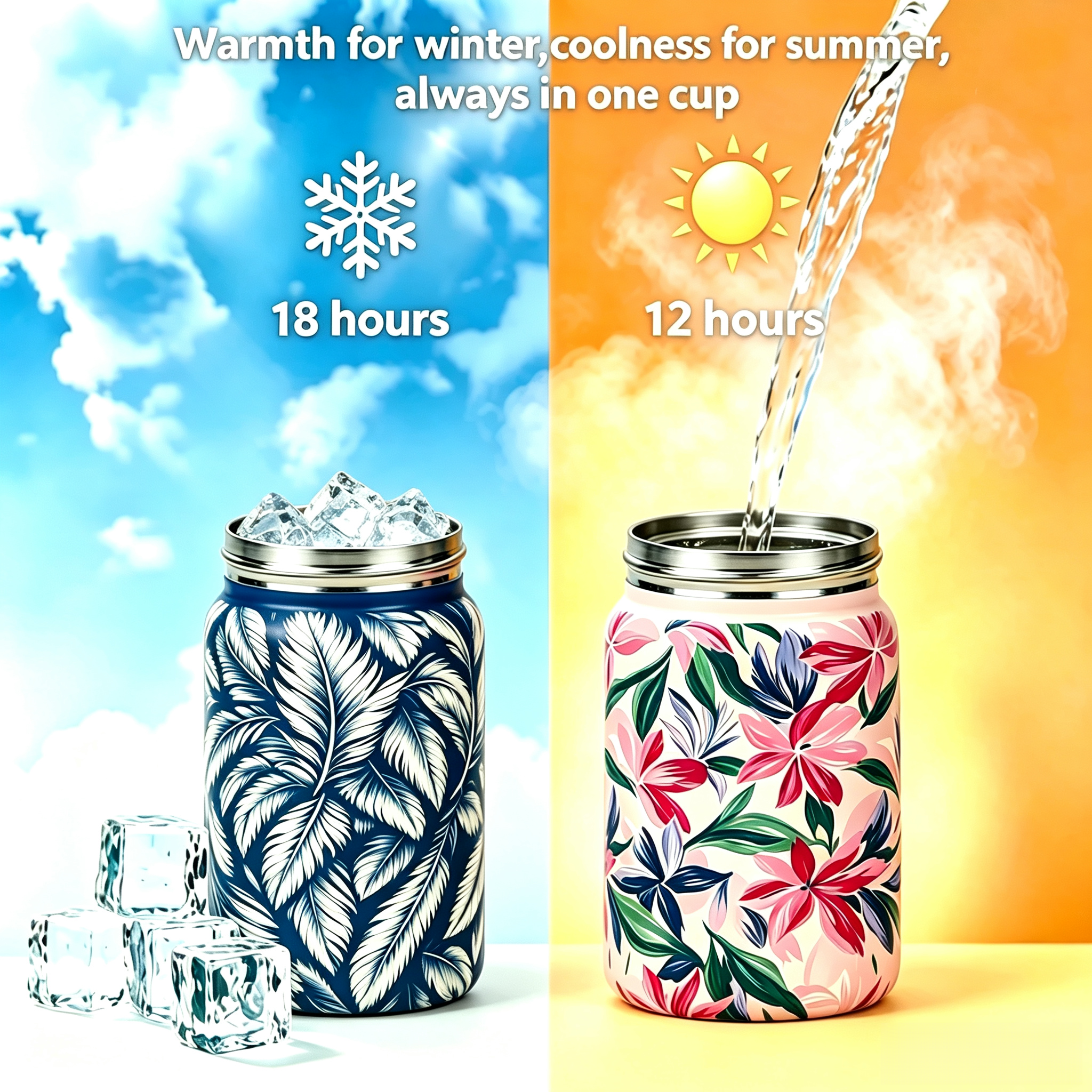 Insulated Food Jar with Two-Tier Lid Storage | Leakproof Thermal Lunch Container