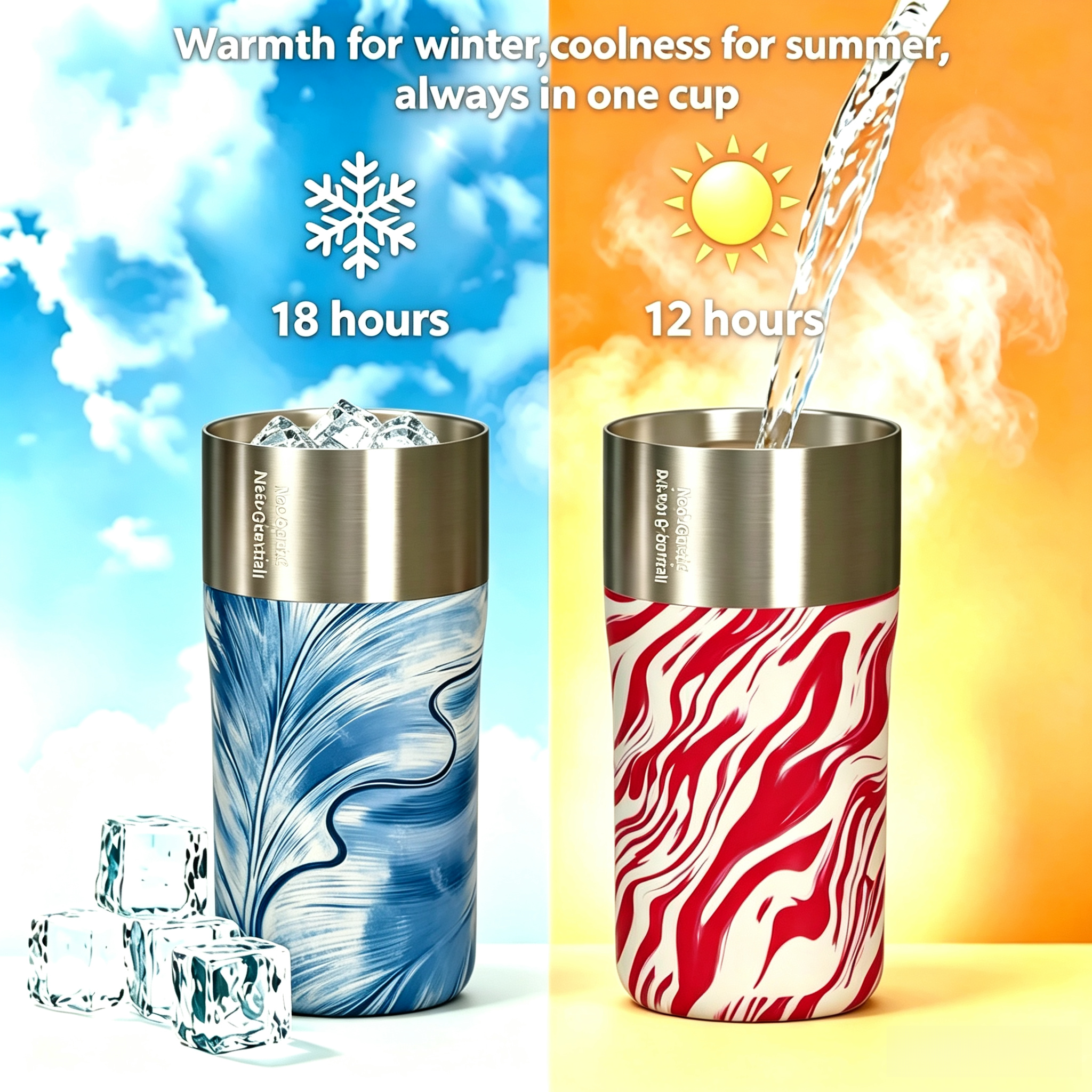 Floral Stainless Steel Travel Mug | Vacuum Insulated Coffee Tumbler for Hot & Cold Drinks
