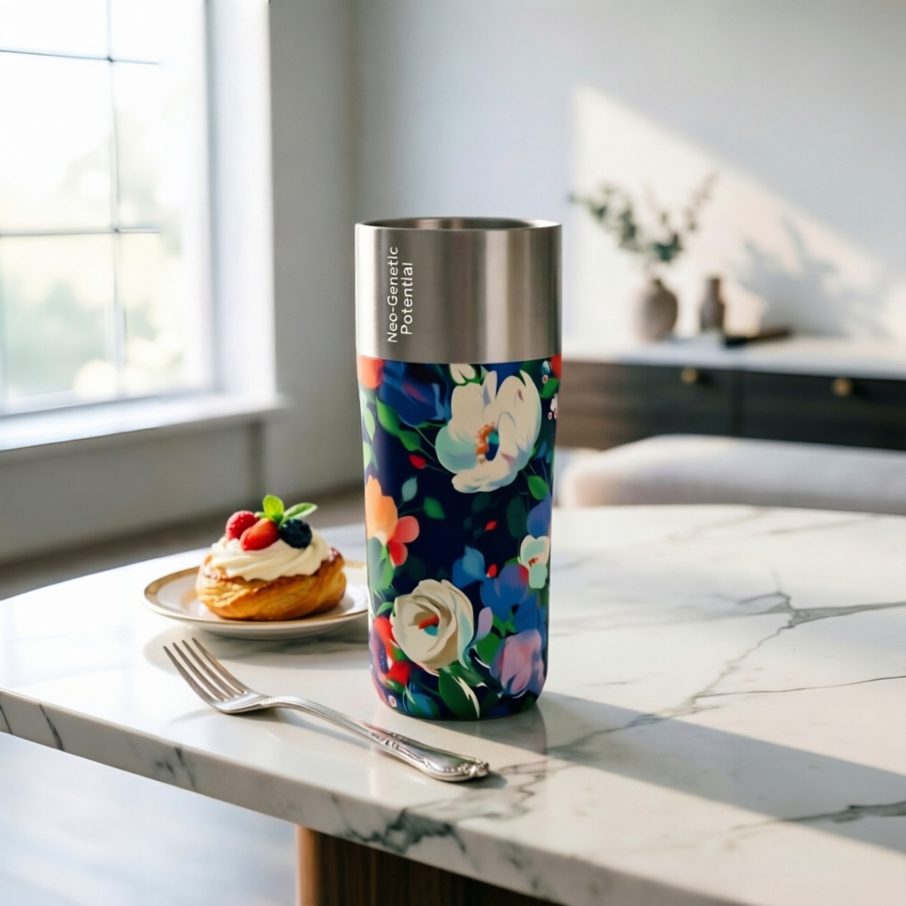 Floral Stainless Steel Travel Mug | Vacuum Insulated Coffee Tumbler for Hot & Cold Drinks