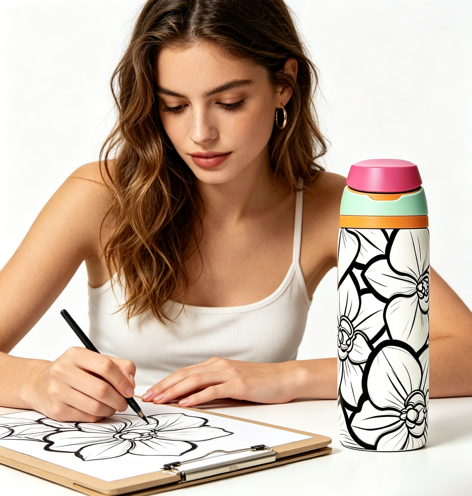 Floral Insulated Water Bottle | Stainless Steel Travel Mug | Leakproof Coffee Tumbler | Reusable Thermal Bottle for Hot & Cold Drinks