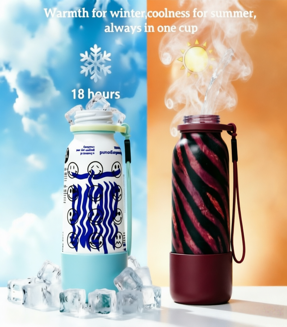 Zebra Print Insulated Stainless Steel Water Bottle with Silicone Sleeve & Carry Strap | Leakproof Reusable Travel Sports Bottle