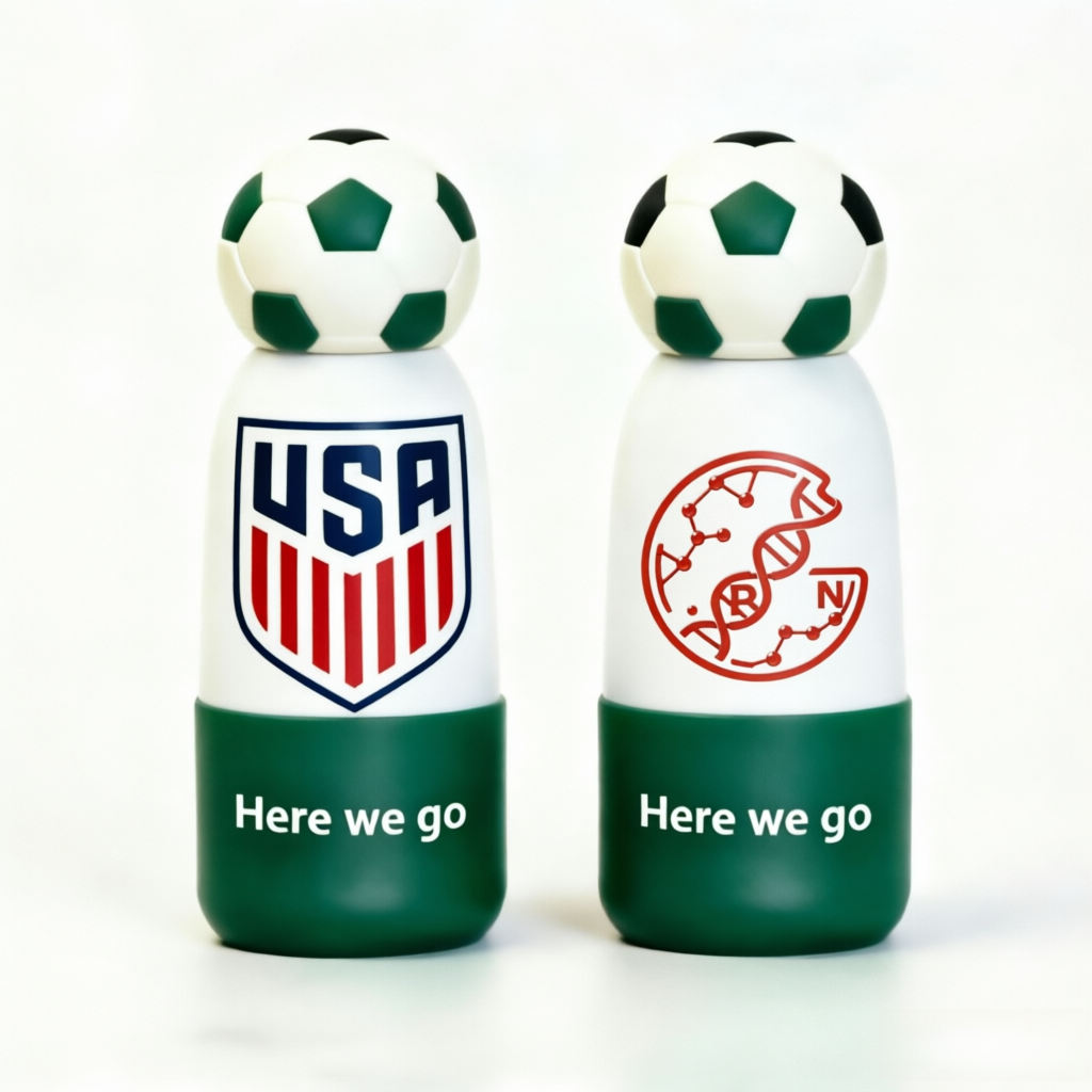 Soccer Water Bottle with Football Lid | Insulated Sports Tumbler for Kids & Fans