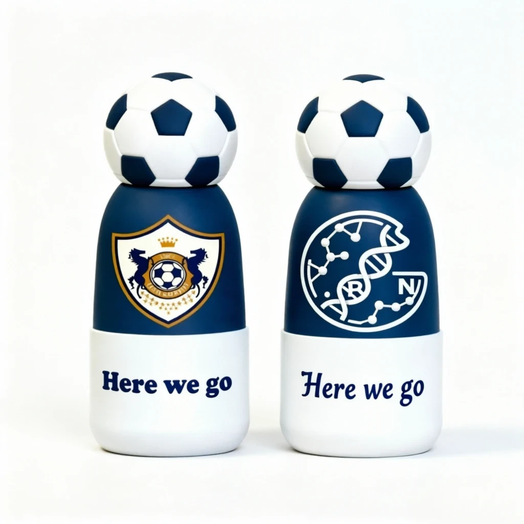 Soccer Water Bottle with Football Lid | Insulated Sports Tumbler for Kids & Fans