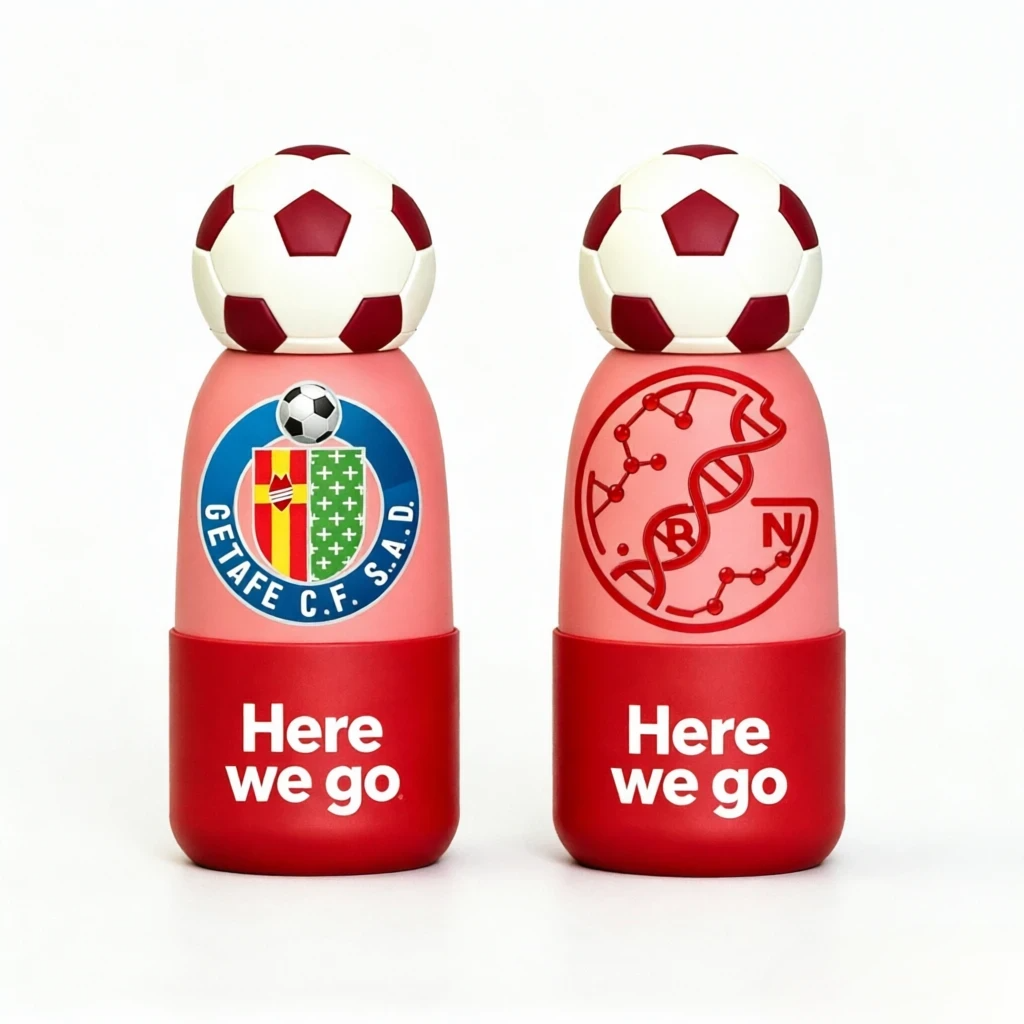 Soccer Water Bottle with Football Lid | Insulated Sports Tumbler for Kids & Fans