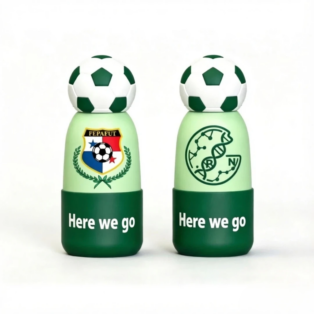 Soccer Water Bottle with Football Lid | Insulated Sports Tumbler for Kids & Fans