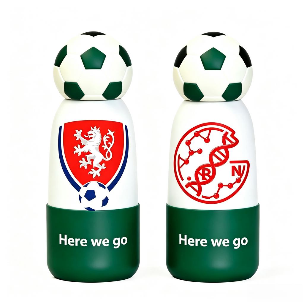 Soccer Water Bottle with Football Lid | Insulated Sports Tumbler for Kids & Fans