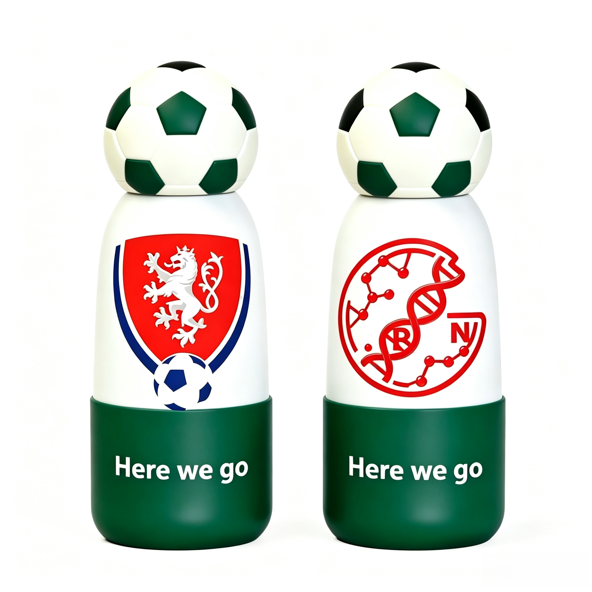 Soccer Water Bottle with Football Lid | Insulated Sports Tumbler for Kids & Fans