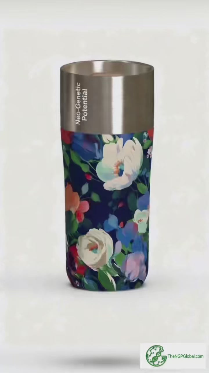 109#Floral Stainless Steel Travel Mug | Vacuum Insulated Coffee Tumbler for Hot & Cold Drinks